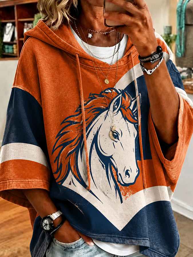 Women's American Football Fan Memorial Print Hoodie