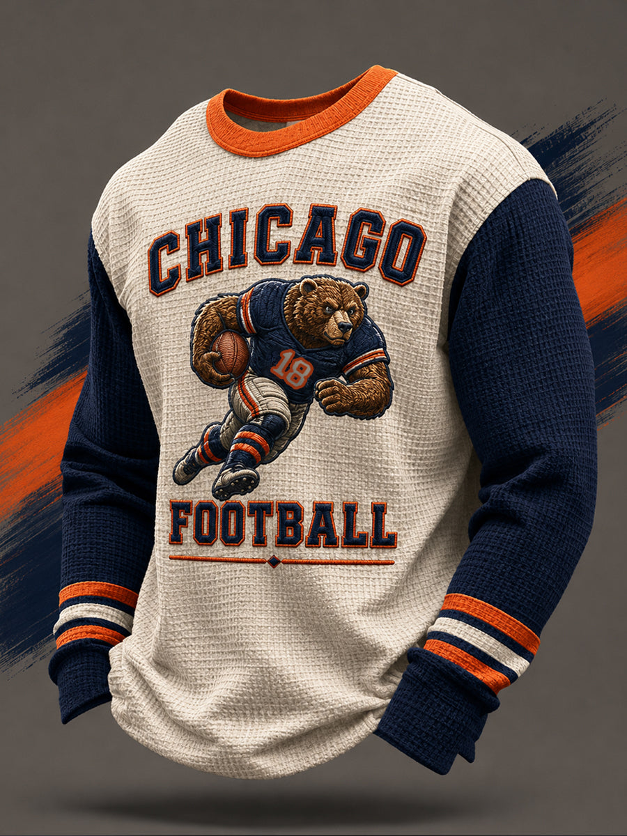Men'S Football Printed Waffle T-Shirt