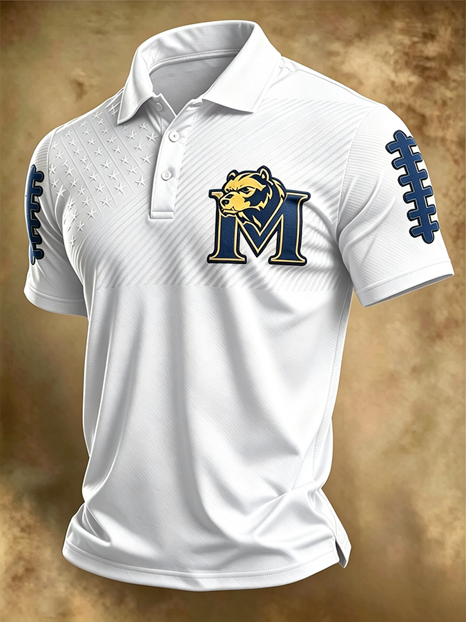 Men's Football Sports Casual Polo Shirt