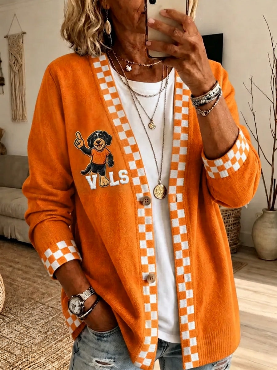 Women's Football Print Casual Cardigan