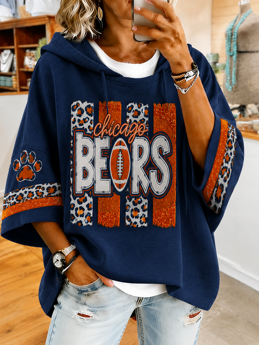 Women'S Vintage Football Print Hoodie