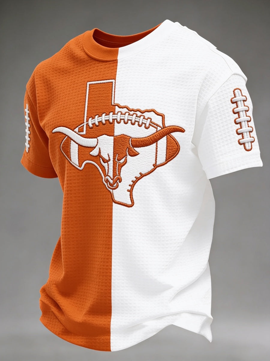 Men's Football Pattern Waffle T-Shirt