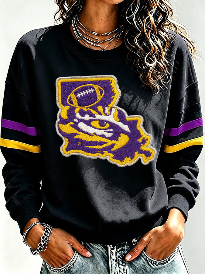 Women's Retro Rugby Round Neck Sports Shirt