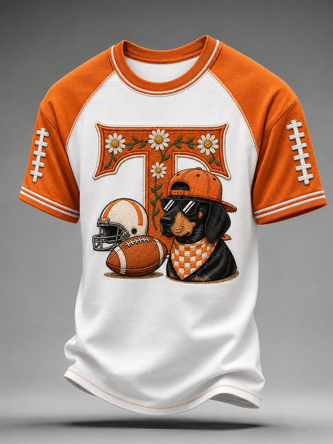 Men'S Football Fan Printed Short Sleeved T-Shirt