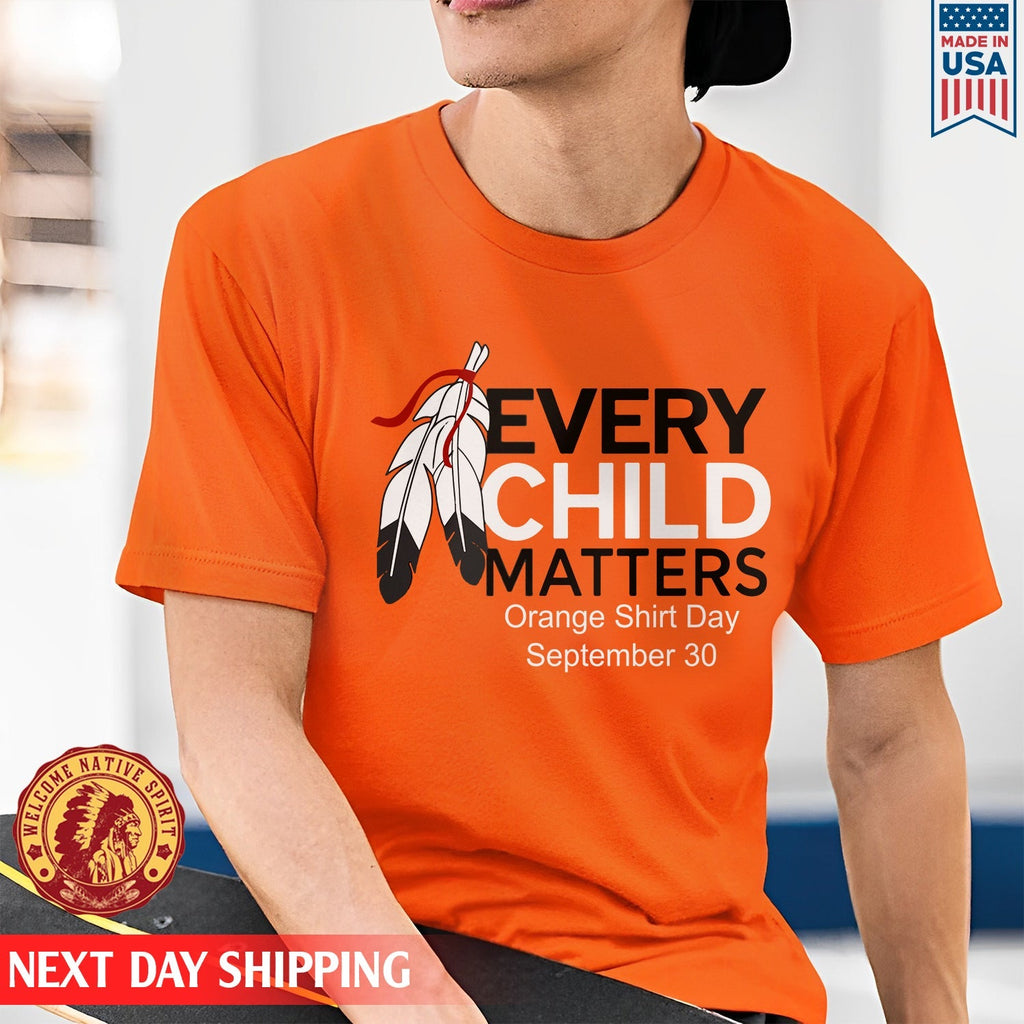 Every Child Matters Feather For Orange Shirt Day Unisex T-shirt/Hoodie/Sweatshirt