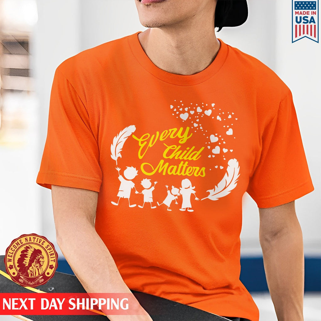 Every Child Matters Children Together Feather For Orange Shirt Day Unisex T-shirt/Hoodie/Sweatshirt