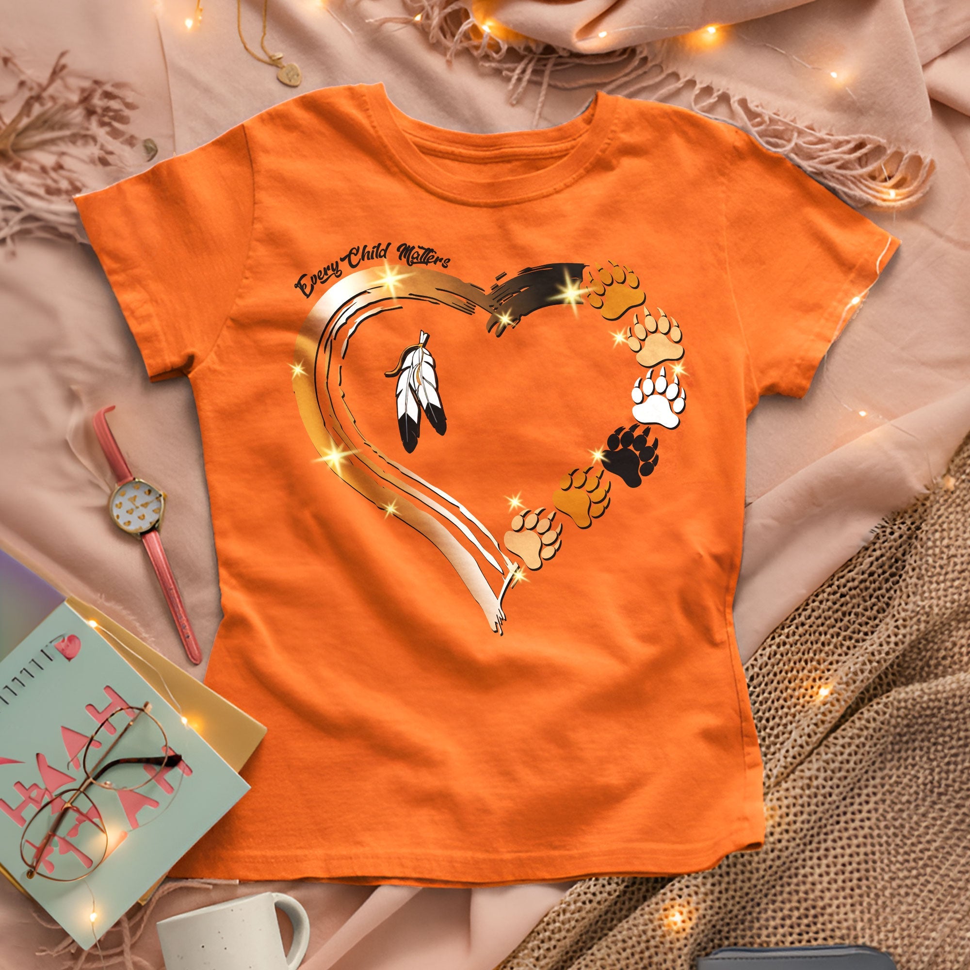 Every Child Matters Paws Of Heart Native American Unisex T-shirt/Hoodie/Sweatshirt