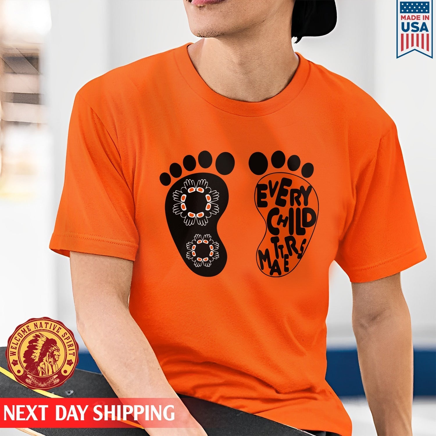 Every Child Matters Foot Black And Orange Together Unisex T-shirt/Hoodie/Sweatshirt