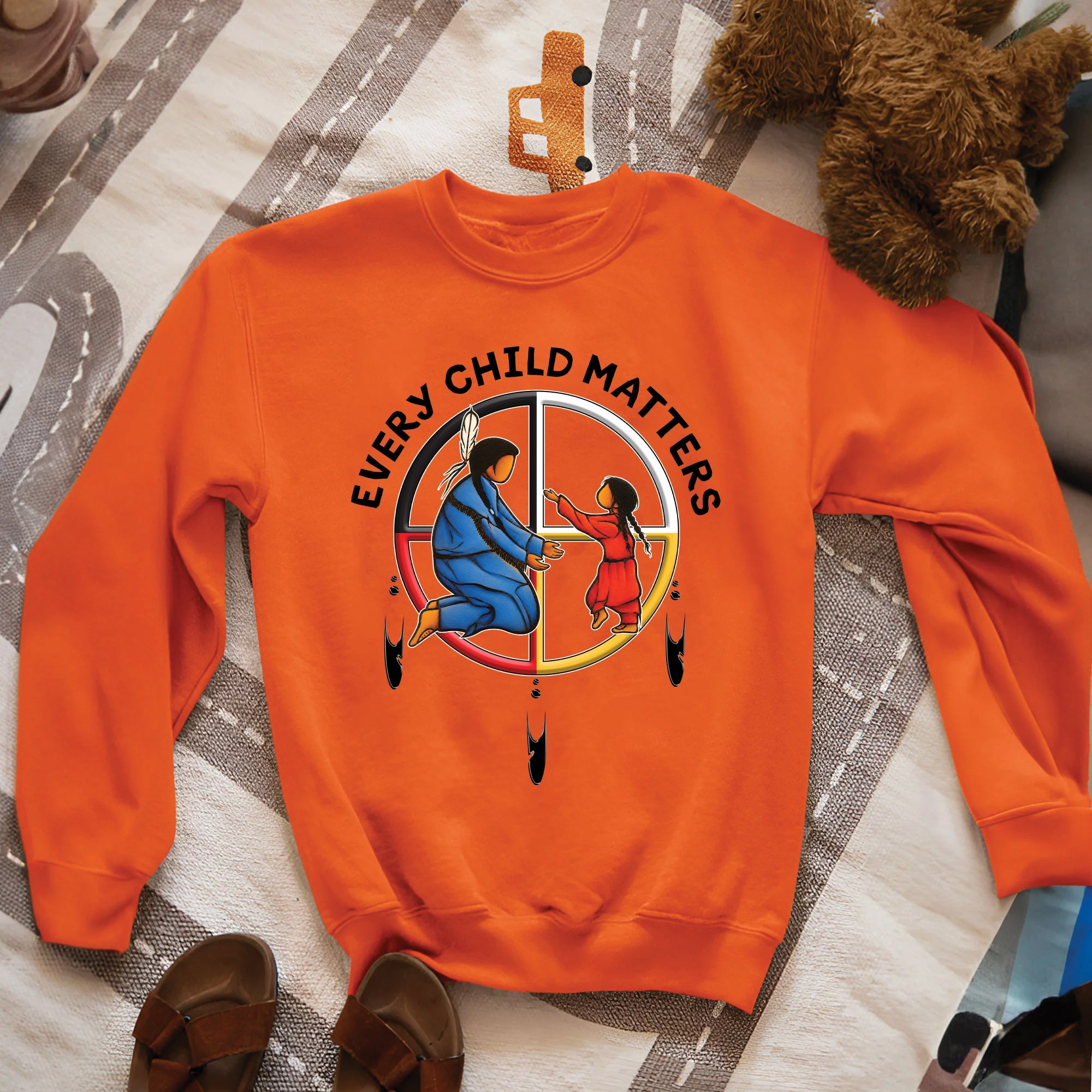 Every Child Matters Orange Shirt Day – Native Inspired Mother & Child Indigenous Awareness Unisex T-shirt/Hoodie/Sweatshirt