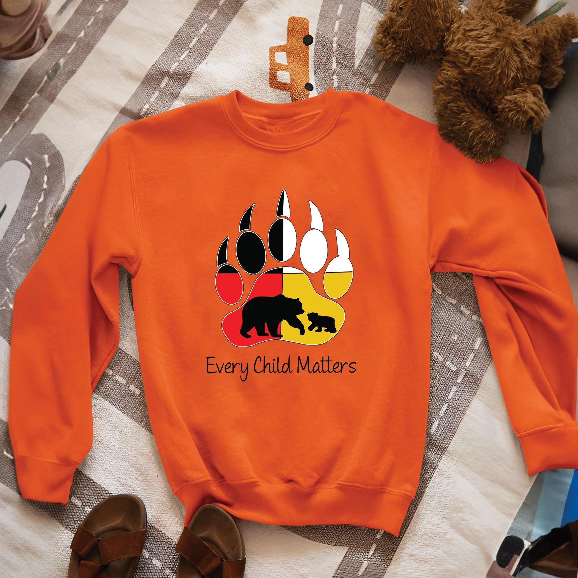Every Child Matters Guardian Spirit Bear Paw Orange Shirt Day Native American Unisex T-shirt/Hoodie/Sweatshirt