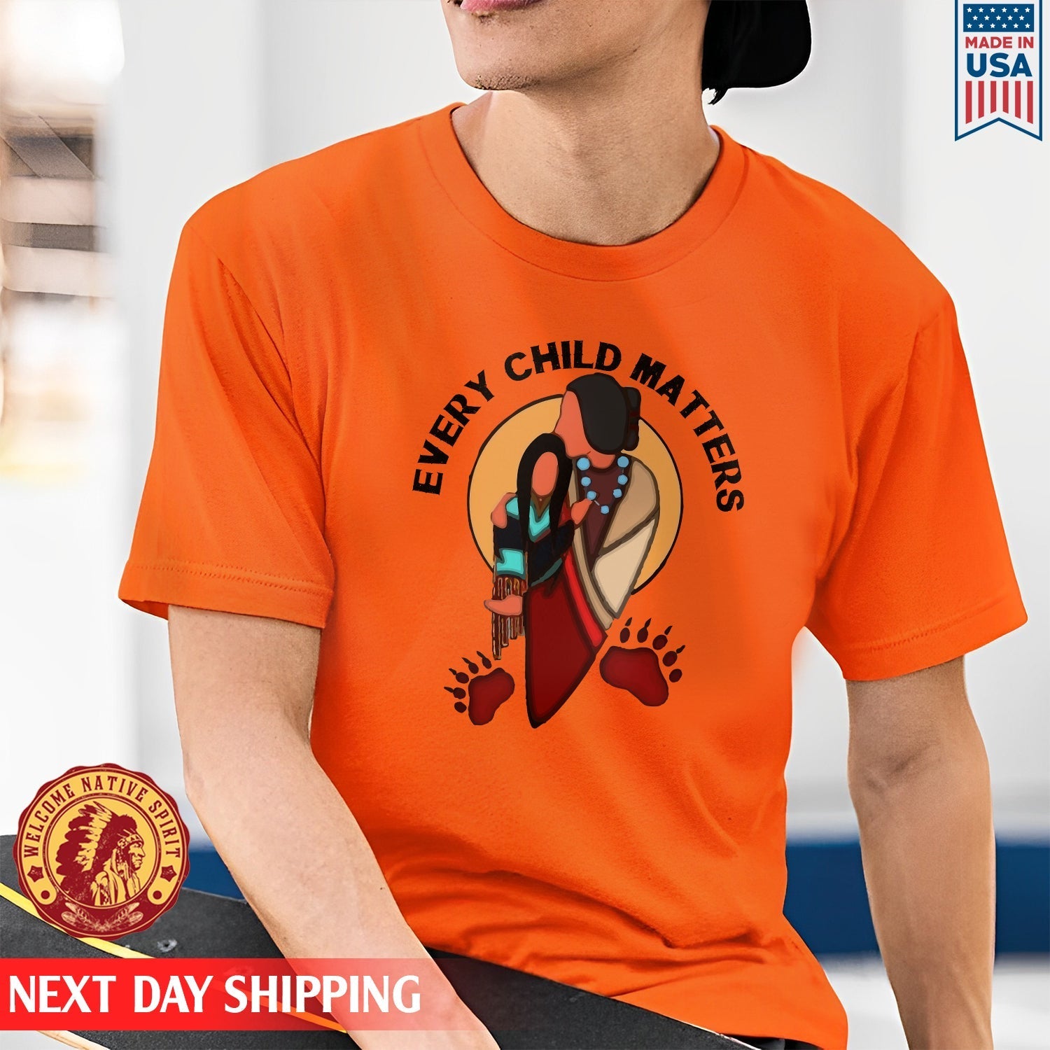 Every Child Matters Grandma With Niece Indigenous Orange Shirt Day Unisex T-shirt/Hoodie/Sweatshirt