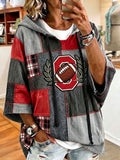 Women's University Football Fan Casual Loose Hoodie