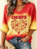 Women'S Football Print Waffle Top