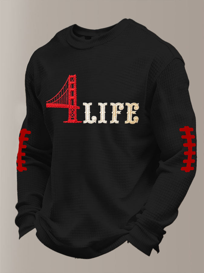 Men'S Football Printed Waffle Sweatshirt