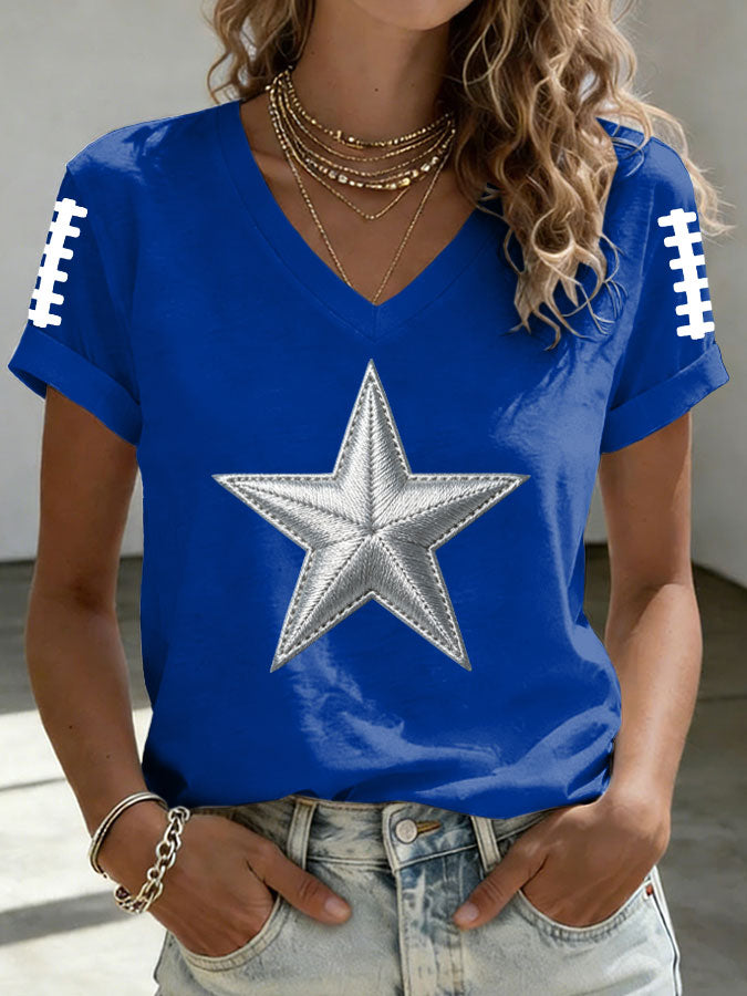 Women'S Football Print Short-Sleeve T-Shirt