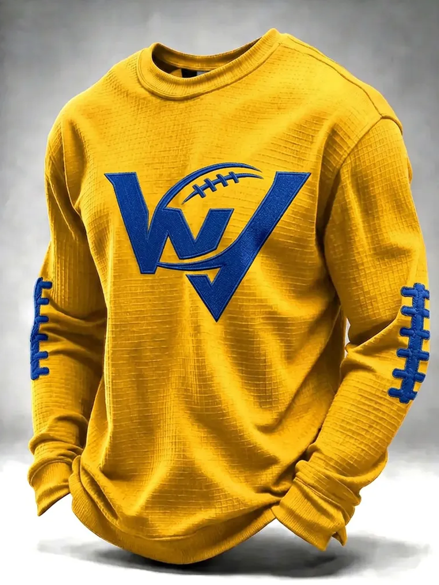 Men'S Football Printed Waffle T-Shirt