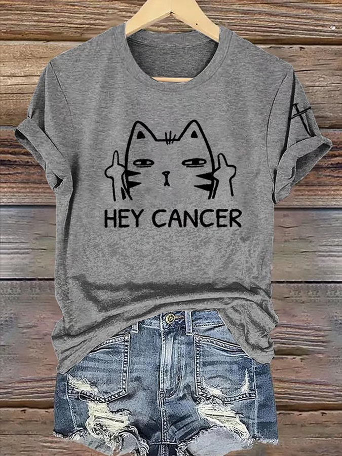 Women'S Breast Cancer Awareness Printed Casual T-Shirt