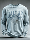 Men's Football Fan Round Neck Waffle Hoodie
