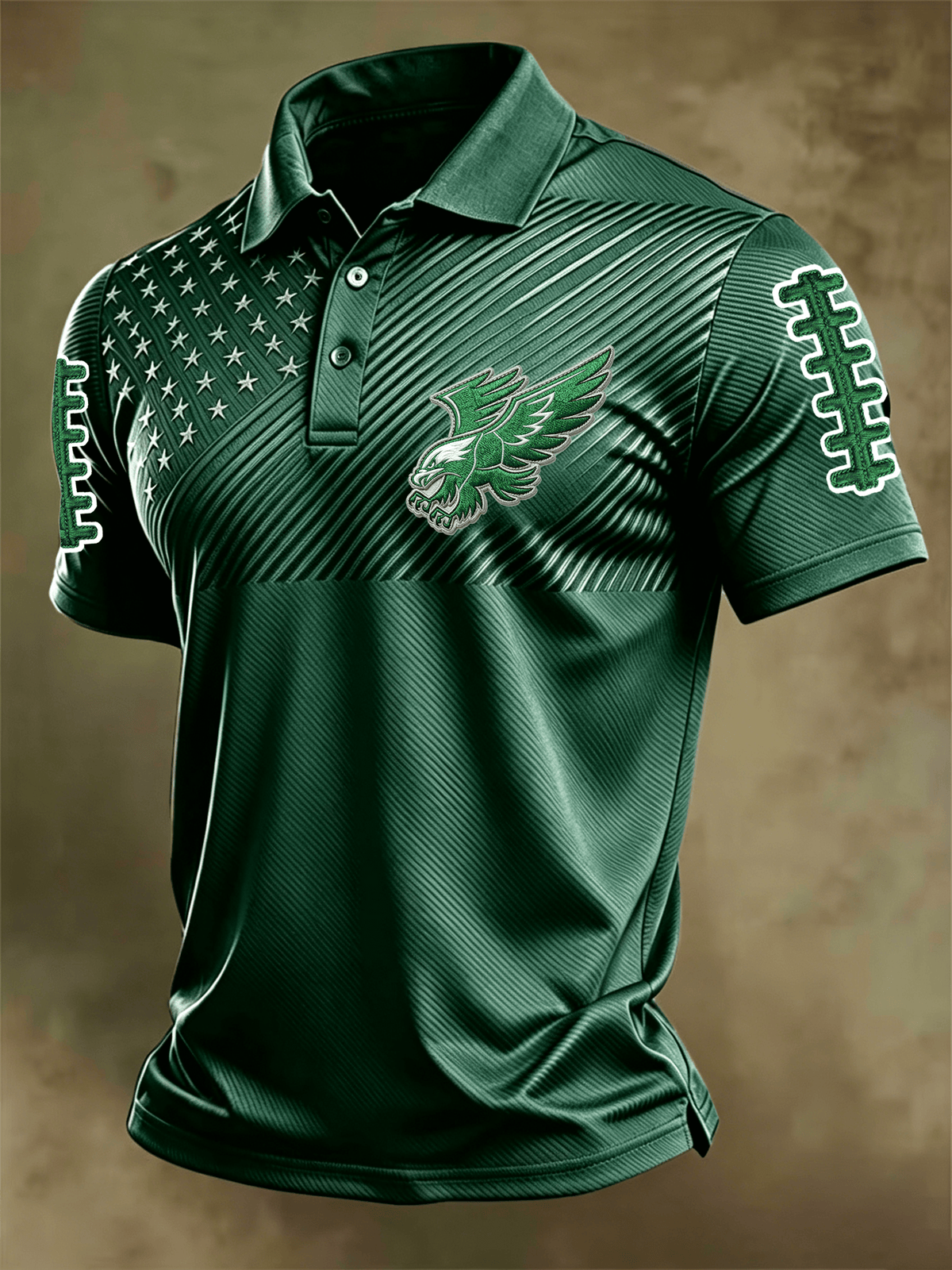 Men'S Football Casual Printed Polo Shirt