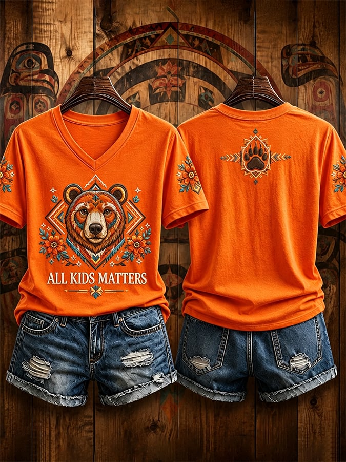 Women's  Retro   Orange Shirt Day Print T-shirt