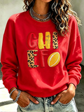 Women's Football Printed Casual Sweatshirt