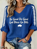 Women'S Football  Print Waffle  Top
