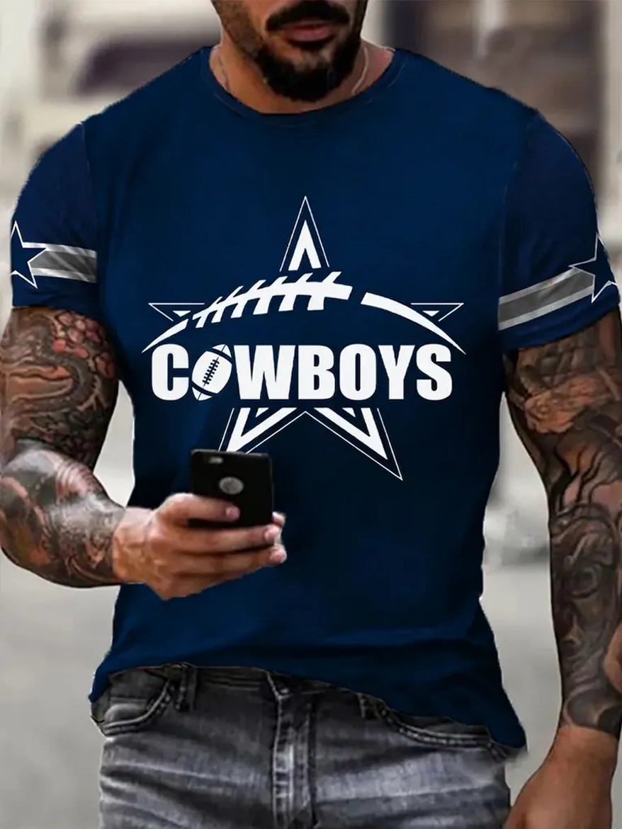 Men's Football Game Day Printed T-shirt