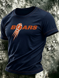 Men's football printed short sleeved T-shirt