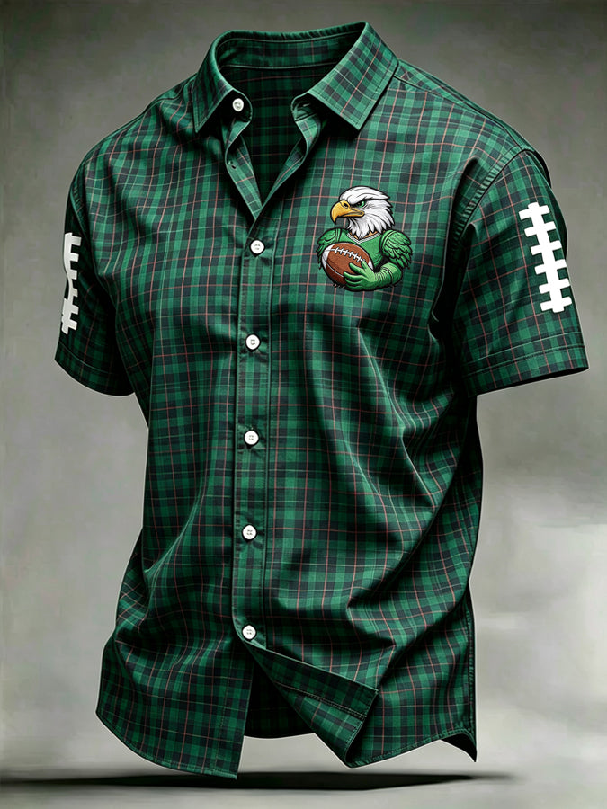 Men's Football Printed Lapel Shirt
