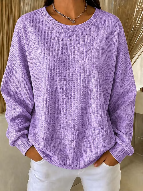 Women's Gradient Print Waffle Sweatshirt