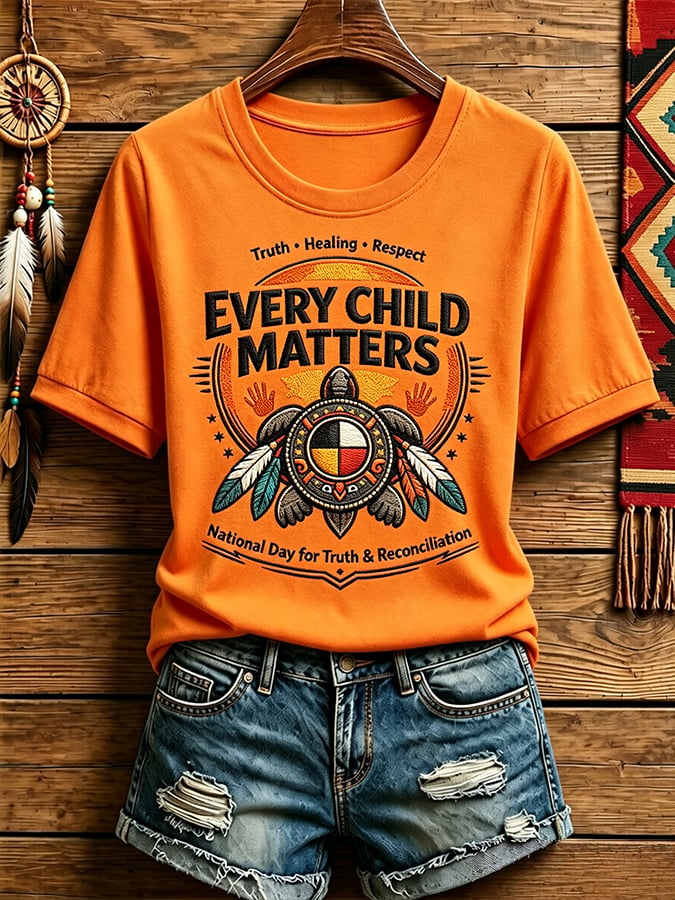 ❤️Buy 3 Get 20% Off❤️Women's  Retro Orange Shirt Day Print T-shirt