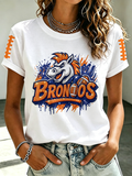 Women'S Casual Football Tie Dye Sports T-Shirt