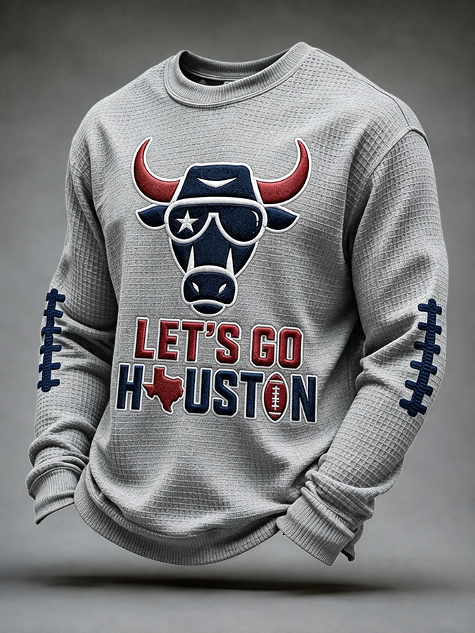 Men'S Football Enthusiast Sports Waffle Top