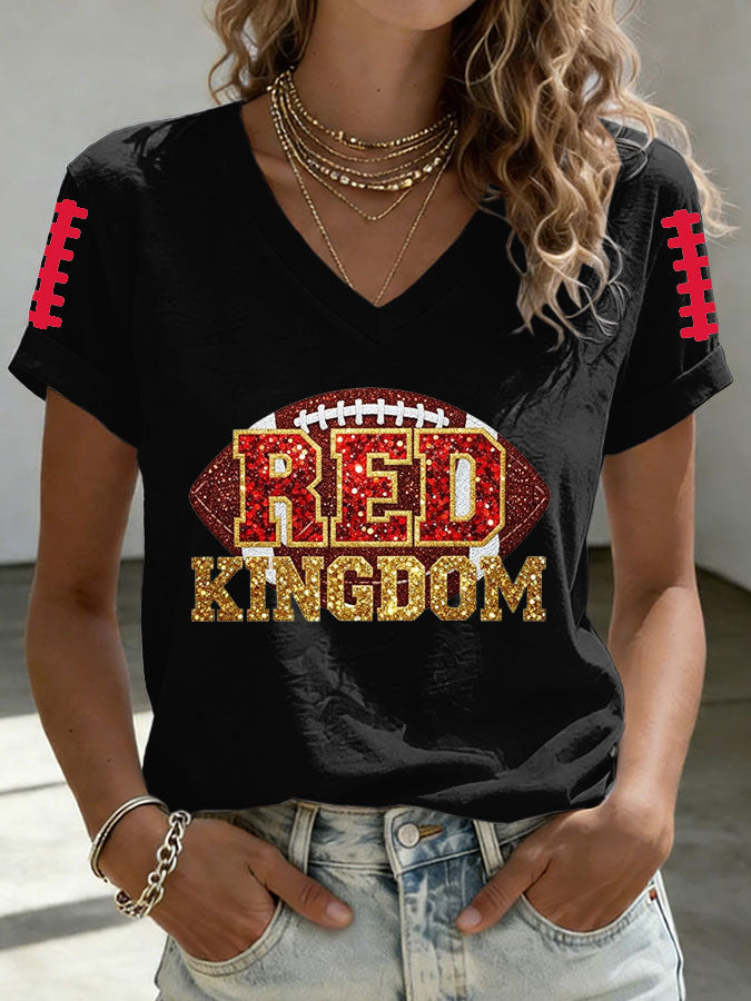 Women'S Football Print Short-Sleeve T-Shirt