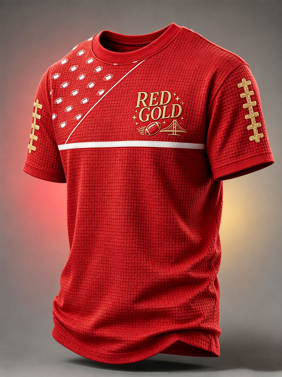 Men's Football Pattern Waffle T-Shirt