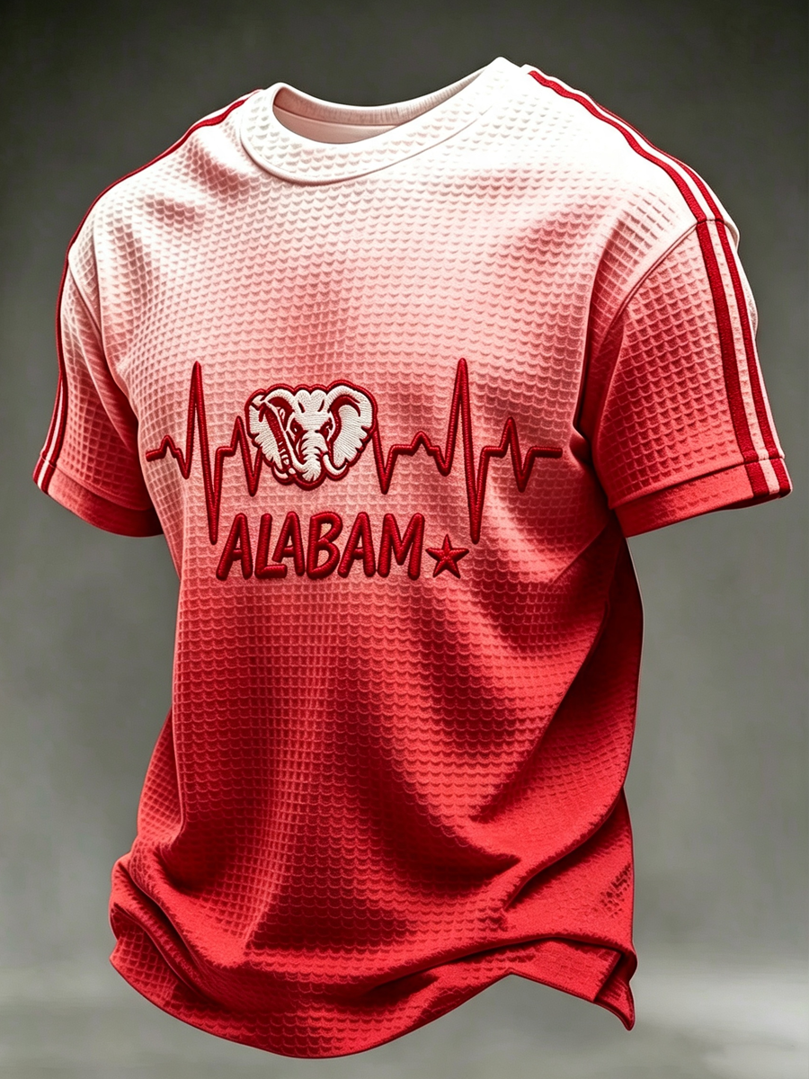 Men's University Football Print Waffle T-shirt