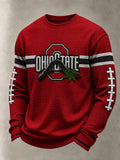 Men'S Football Game Printed Waffle Sweatshirt