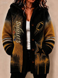 Women's Football Printed Casual Cardigan