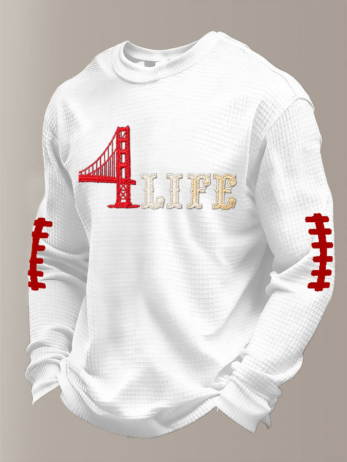 Men'S Football Printed Waffle Sweatshirt