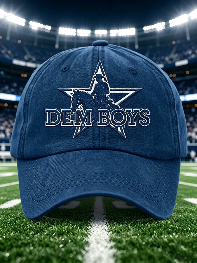 Unisex Football Print Washed Duckbill Cap