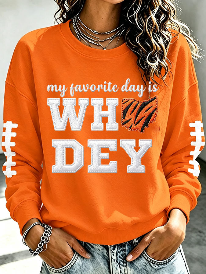 Women's Football Printed Casual Sweatshirt
