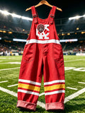 Women'S Football Printed Synthetic Denim Jumpsuit