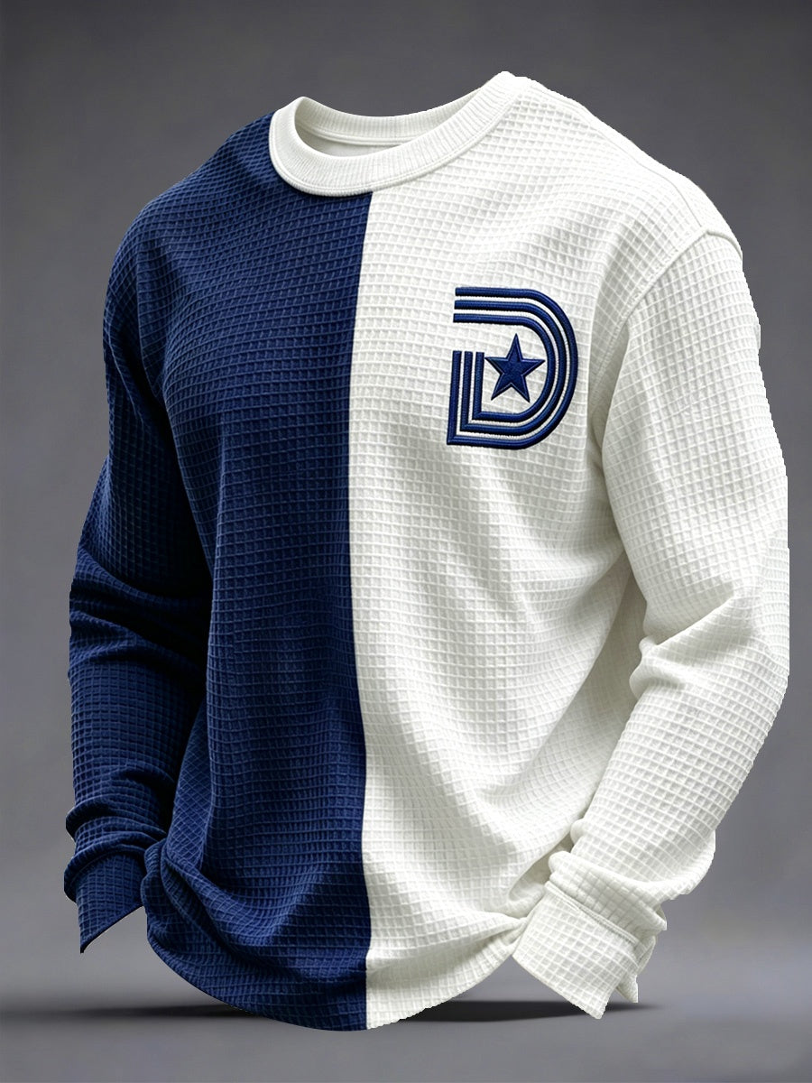 Men'S Football Printed Waffle Sweatshirt