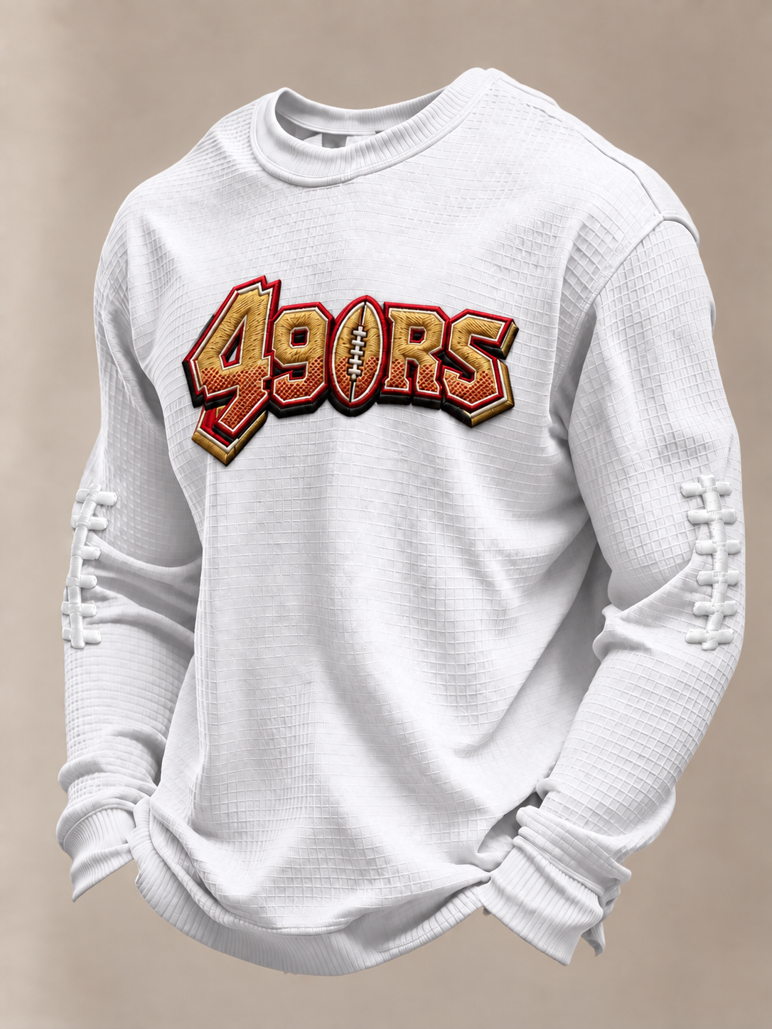 Men'S Football Printed Waffle Sweatshirt