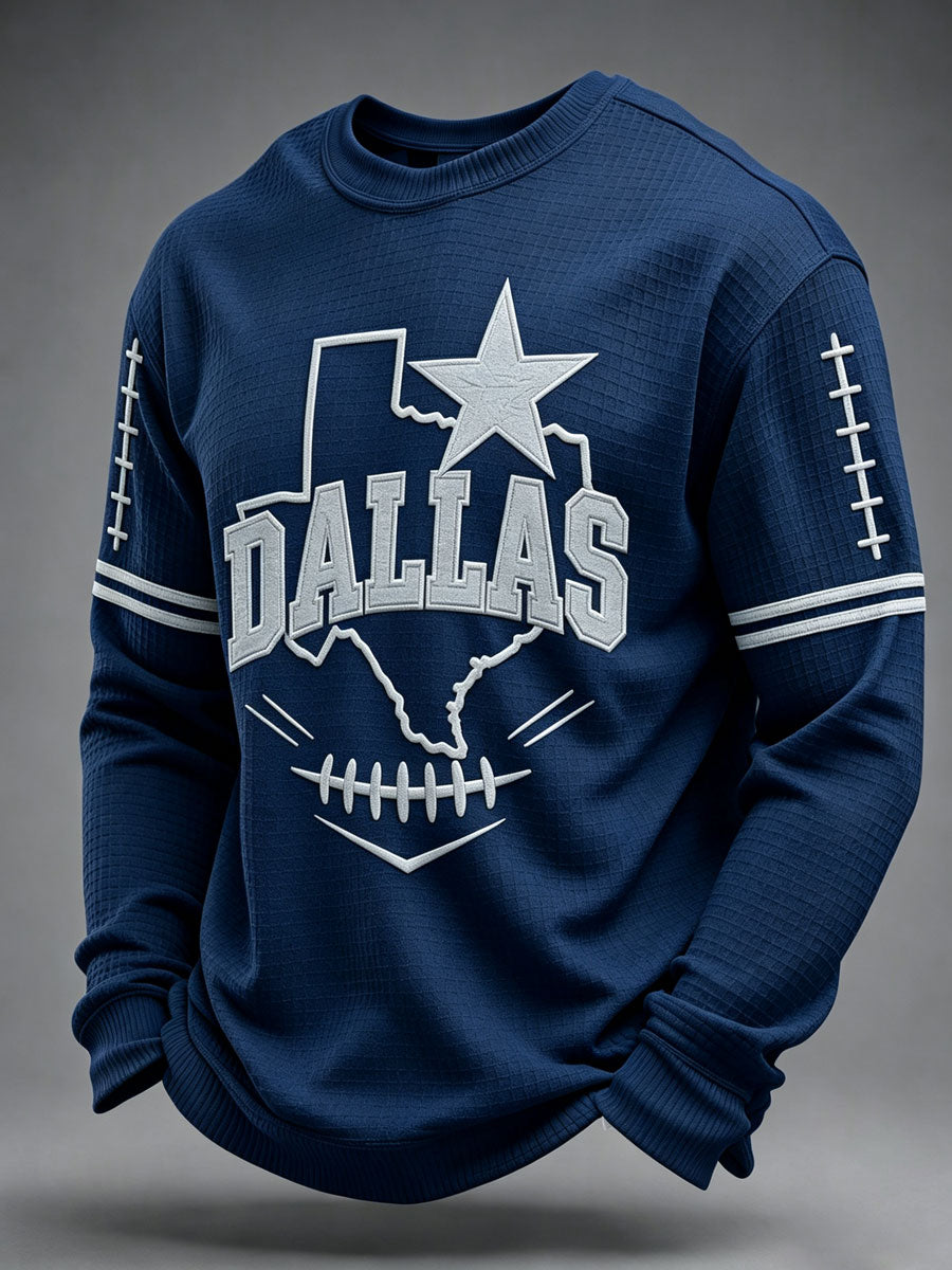 Men'S Football Printed Waffle Sweatshirt