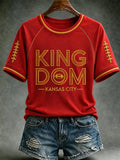 Women's Football Print Casual Short-Sleeved T-Shirt
