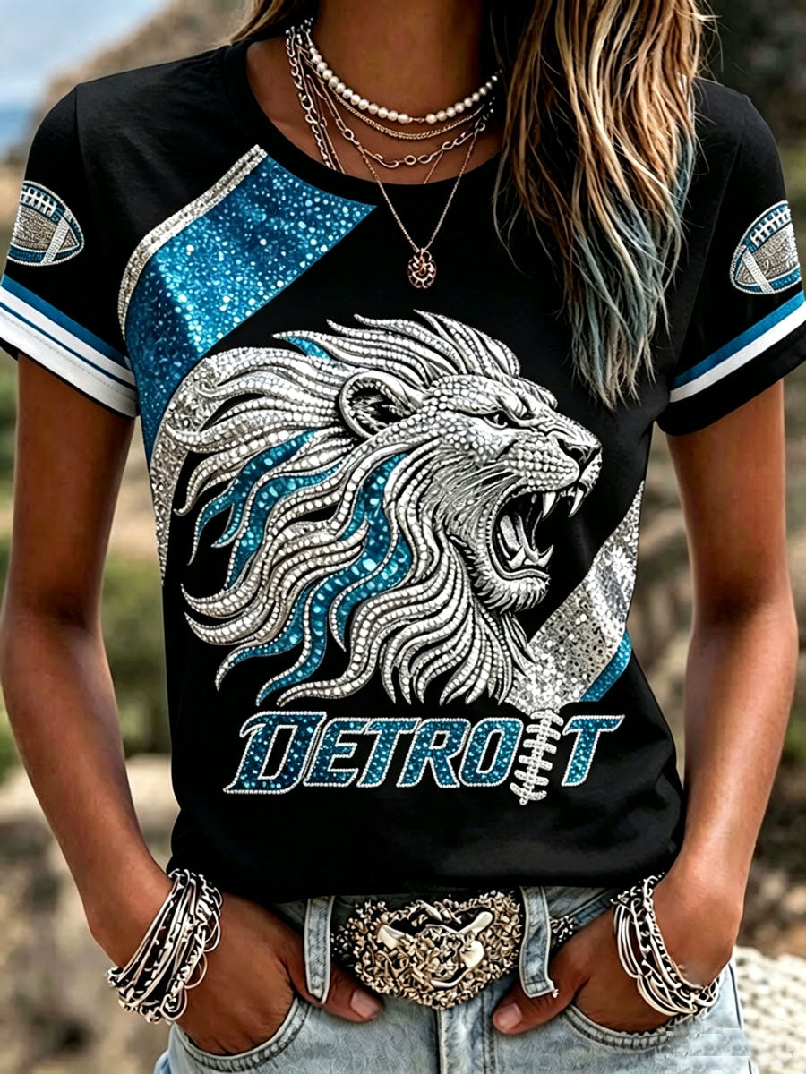 Women'S Fan Printed Round Neck T-Shirt