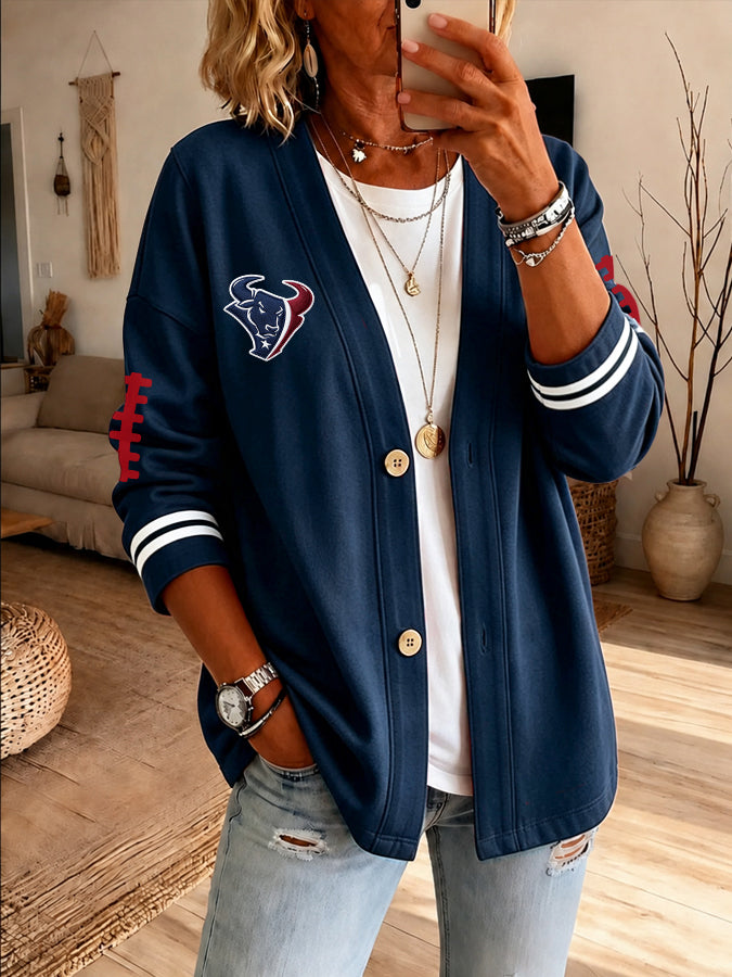 Women'S Football Fan Casual Cardigan Top