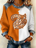 Women'S Football Printed Casual Long Sleeve Top