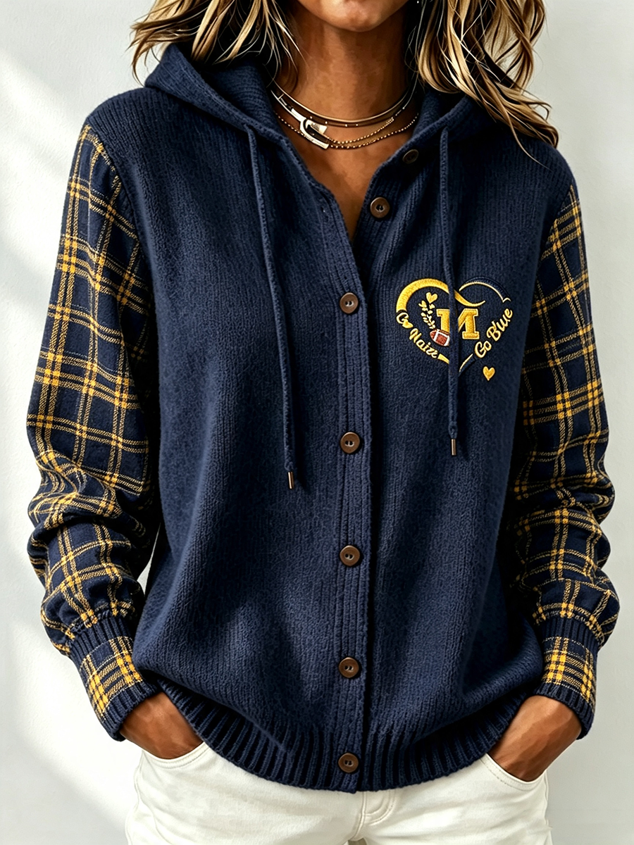 Women'S Football Fan Printed Casual Hooded Sweatshirt